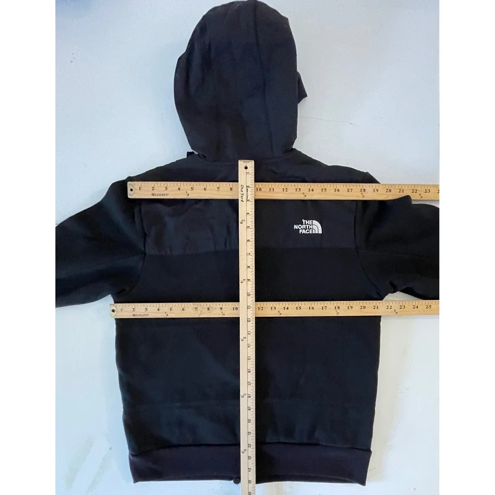 The North Face Mens Black Hooded Full Zip Jacket Nylon Overlay Size M